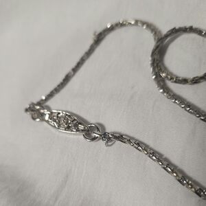 TRIFARI Silver Tone Asymetrical Repaired Rope Necklace